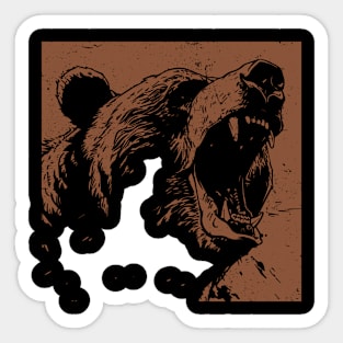 Grizzly Bear Illustration - Grizzly Bear Sticker